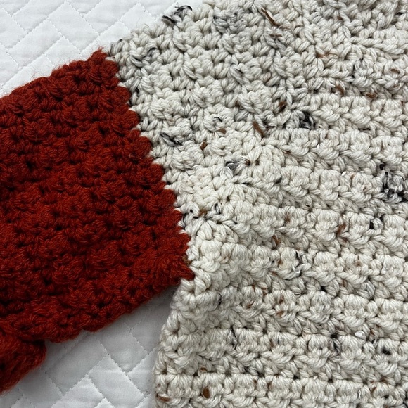 Cozy Cream and rust toddler Sweater - Picture 3 of 3